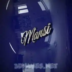 mansi in Metalic Blue style - 3D name wallpaper