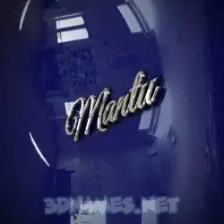 mantu in Metalic Blue style - 3D name wallpaper