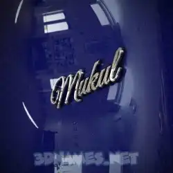 mukul in Metalic Blue style - 3D name wallpaper