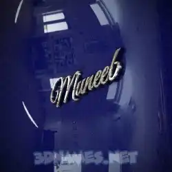 muneeb in Metalic Blue style - 3D name wallpaper