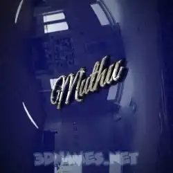 muthu in Metalic Blue style - 3D name wallpaper