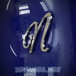 n in Metalic Blue style - 3D name wallpaper