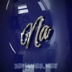 na in Metalic Blue style - 3D name wallpaper