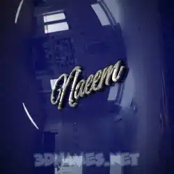 naeem in Metalic Blue style - 3D name wallpaper
