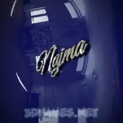 najma in Metalic Blue style - 3D name wallpaper