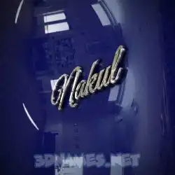 nakul in Metalic Blue style - 3D name wallpaper