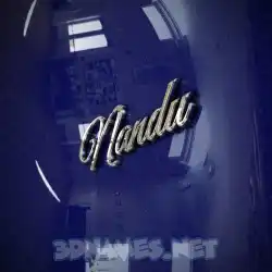 nandu in Metalic Blue style - 3D name wallpaper