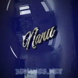 nanu in Metalic Blue style - 3D name wallpaper