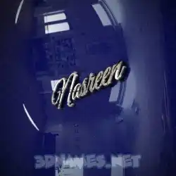 nasreen in Metalic Blue style - 3D name wallpaper
