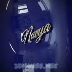 navya in Metalic Blue style - 3D name wallpaper