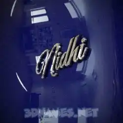nidhi in Metalic Blue style - 3D name wallpaper