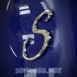 s in Metalic Blue style - 3D name wallpaper