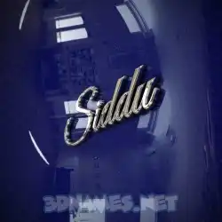 siddu in Metalic Blue style - 3D name wallpaper