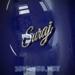 suraj in Metalic Blue style - 3D name wallpaper