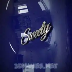 sweety in Metalic Blue style - 3D name wallpaper