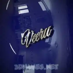 veeru in Metalic Blue style - 3D name wallpaper
