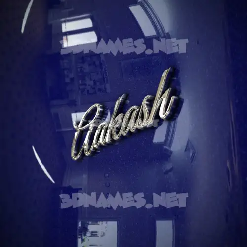 aakash in Metalic Blue style - 3D name wallpaper