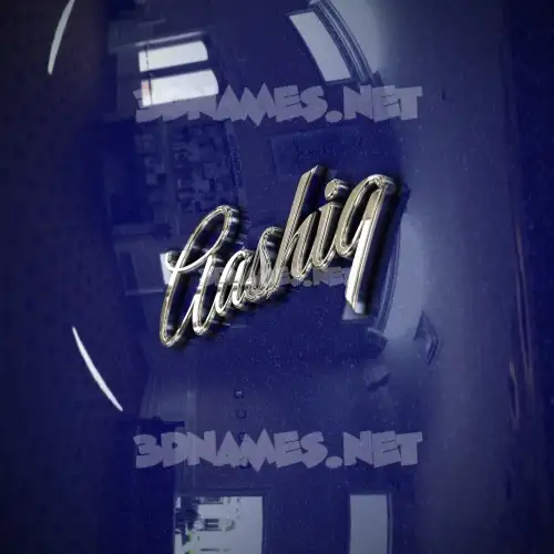 aashiq in Metalic Blue style - 3D name wallpaper