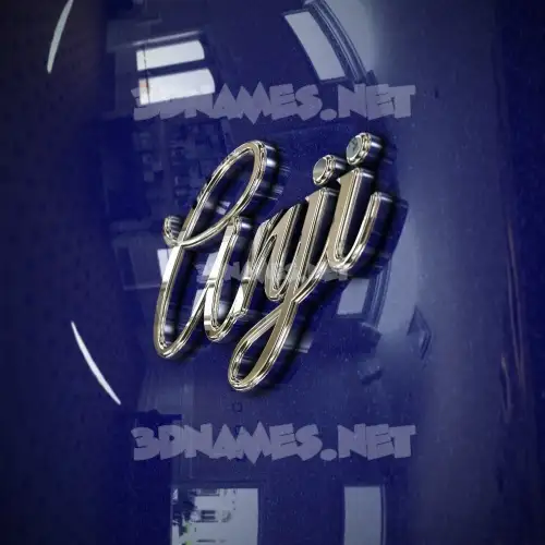 anji in Metalic Blue style - 3D name wallpaper