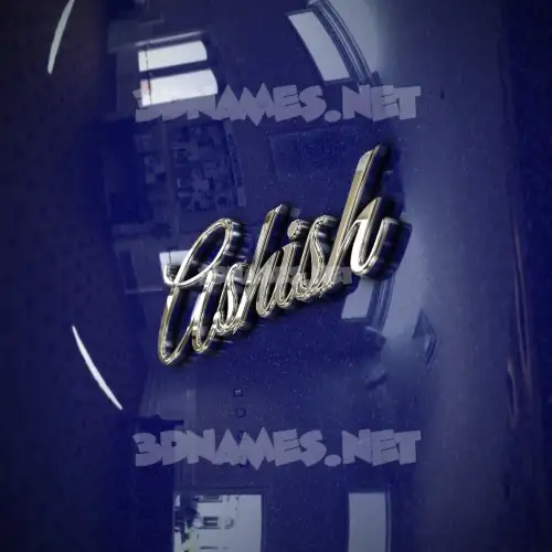 ashish in Metalic Blue style - 3D name wallpaper