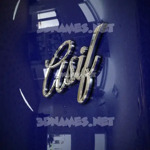 asif in Metalic Blue style - 3D name wallpaper