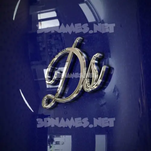 ds in Metalic Blue style - 3D name wallpaper