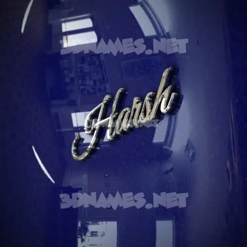 harsh in Metalic Blue style - 3D name wallpaper