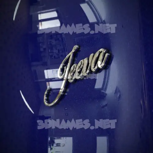 jeeva in Metalic Blue style - 3D name wallpaper