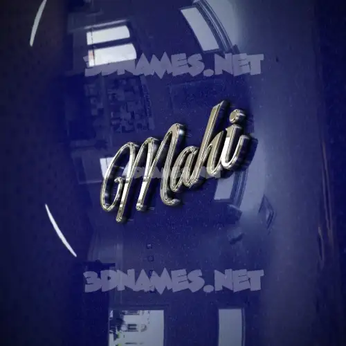 mahi in Metalic Blue style - 3D name wallpaper
