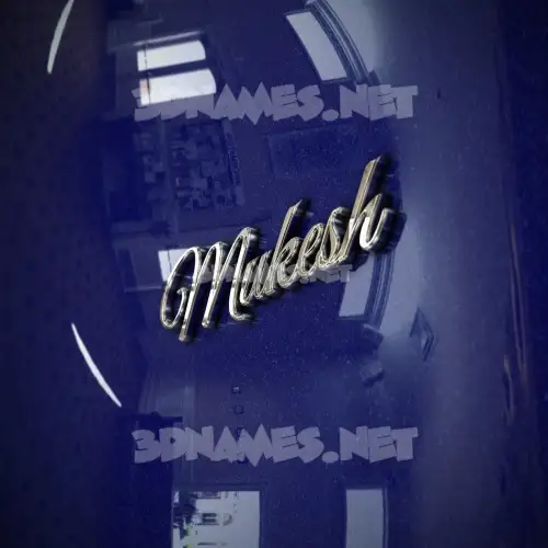 mukesh in Metalic Blue style - 3D name wallpaper