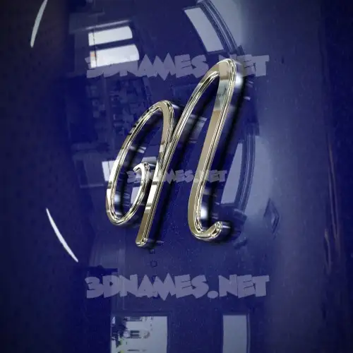 n in Metalic Blue style - 3D name wallpaper n in Metalic Blue style - 3D name wallpaper