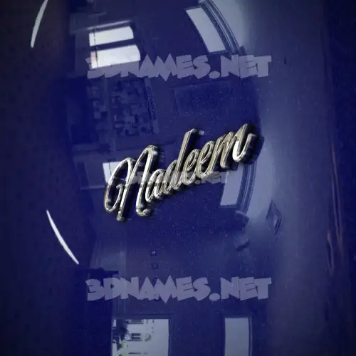 nadeem in Metalic Blue style - 3D name wallpaper
