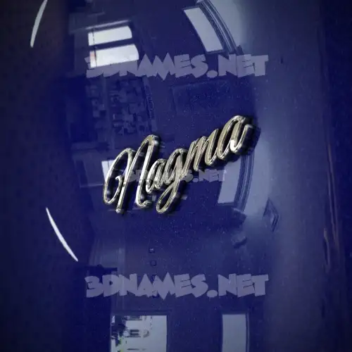 nagma in Metalic Blue style - 3D name wallpaper