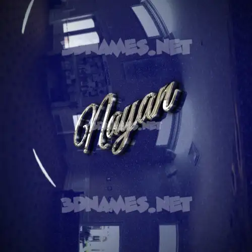 nayan in Metalic Blue style - 3D name wallpaper