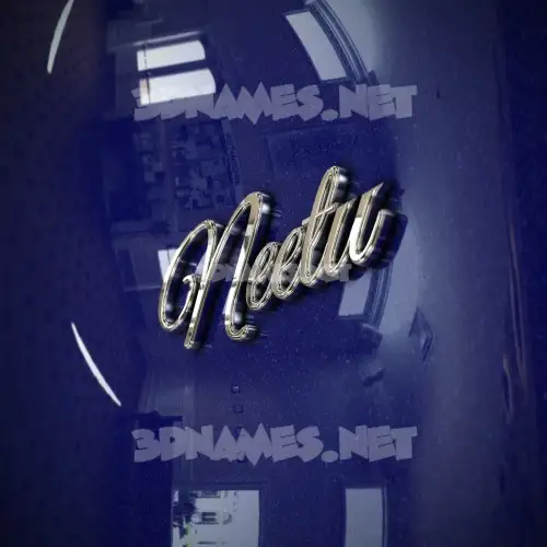 neetu in Metalic Blue style - 3D name wallpaper