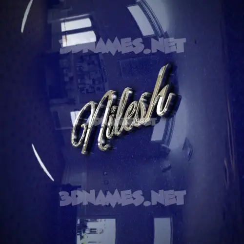 nilesh in Metalic Blue style - 3D name wallpaper