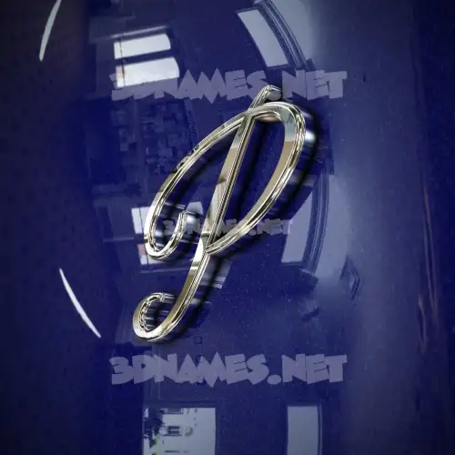 p in Metalic Blue style - 3D name wallpaper p in Metalic Blue style - 3D name wallpaper