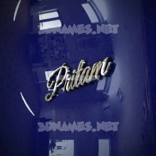pritam in Metalic Blue style - 3D name wallpaper pritam in Metalic Blue style - 3D name wallpaper