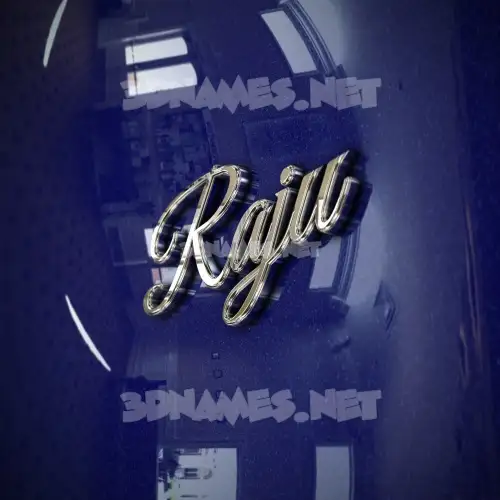 raju in Metalic Blue style - 3D name wallpaper