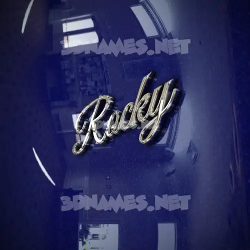 rocky in Metalic Blue style - 3D name wallpaper rocky in Metalic Blue style - 3D name wallpaper