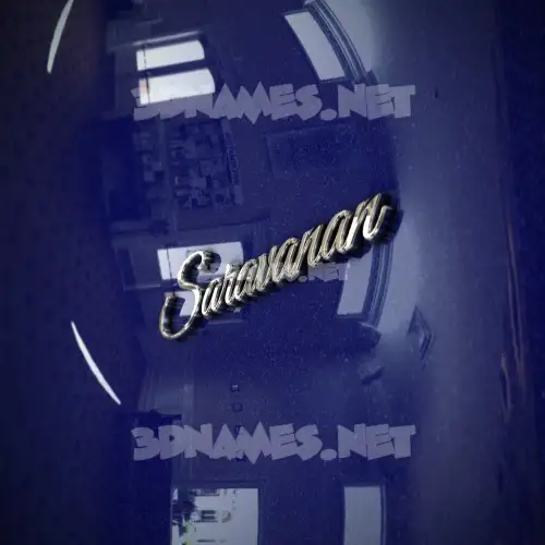 saravanan in Metalic Blue style - 3D name wallpaper