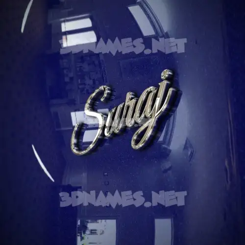suraj in Metalic Blue style - 3D name wallpaper