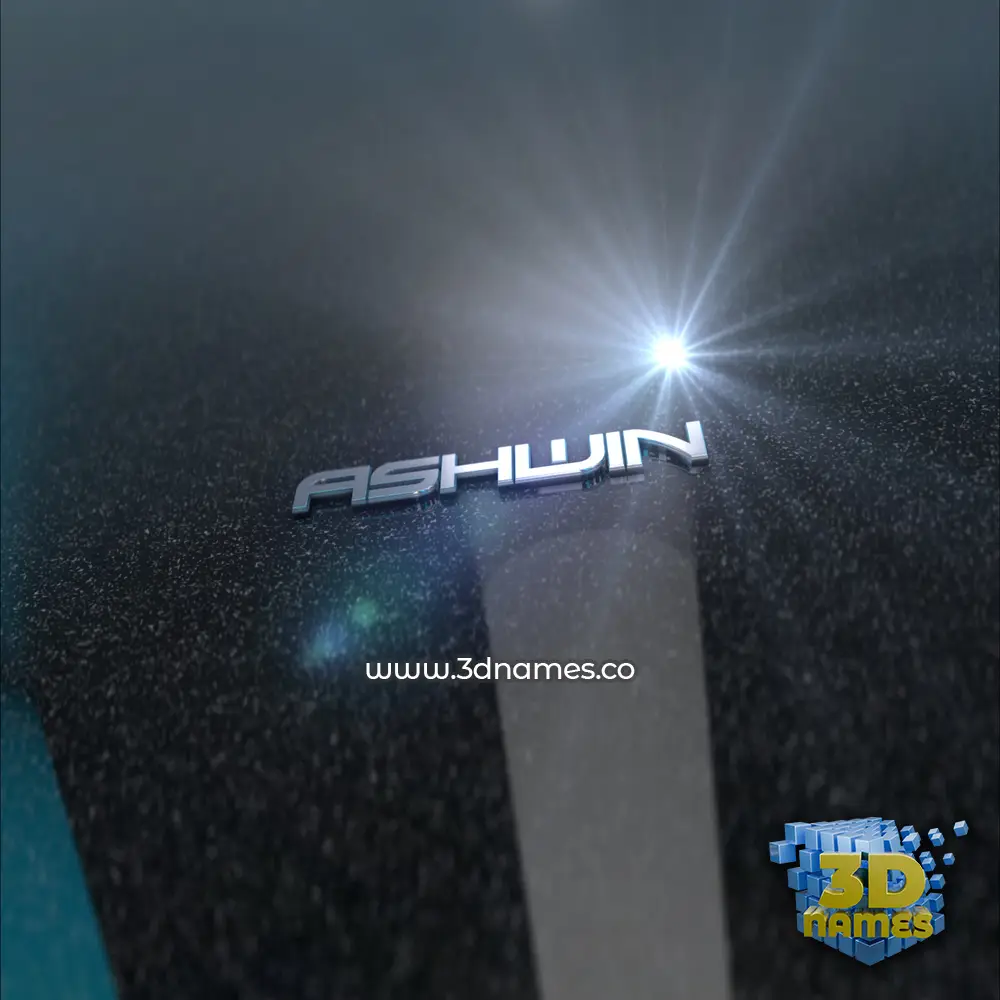 ashwin in Black Metalic style - 3D name wallpaper