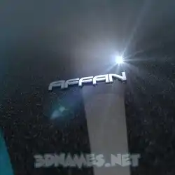 affan in Black Metalic style - 3D name wallpaper