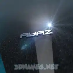 ayaz in Black Metalic style - 3D name wallpaper