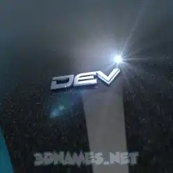 dev in Black Metalic style - 3D name wallpaper