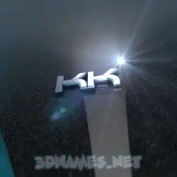 kk in Black Metalic style - 3D name wallpaper