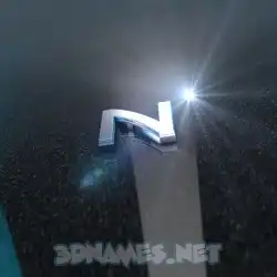 n in Black Metalic style - 3D name wallpaper