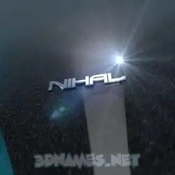 nihal in Black Metalic style - 3D name wallpaper