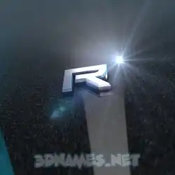 r in Black Metalic style - 3D name wallpaper